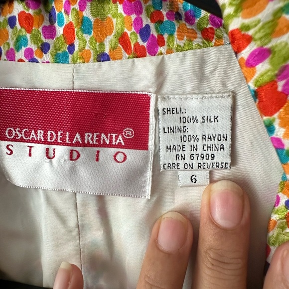 Oscar de la Renta Multicolor Button-Up Midi Dress - Picture 5 of 16